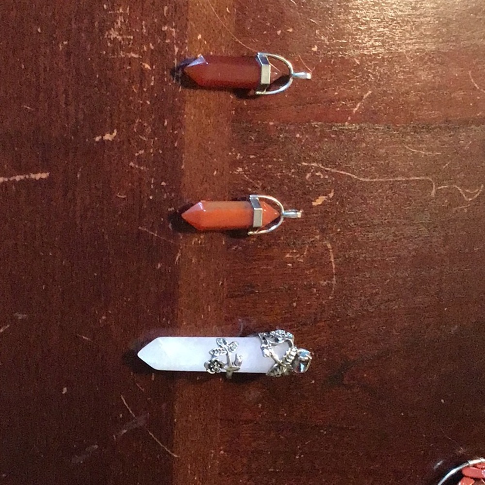 Three pack of crystal necklace charms